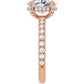 Rose Gold Oval Engagement Ring With Hidden Halo