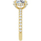 Yellow Gold Oval Engagement Ring With Hidden Halo