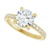 Yellow Gold Round Engagement Ring With Hidden Halo