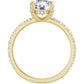 Yellow Gold Round Engagement Ring With Hidden Halo