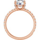 Rose Gold Round Engagement Ring With Hidden Halo