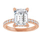 Rose Gold Emerald Cut Engagement Ring With Hidden Halo