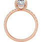 Rose Gold Oval Engagement Ring With Hidden Halo