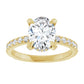 Yellow Gold Oval Engagement Ring With Hidden Halo