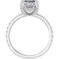 White Gold Emerald Cut Engagement Ring With Hidden Halo