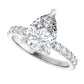 White Gold Pear Cut Engagement Ring With Hidden Halo