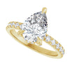 Yellow Gold Pear Cut Engagement Ring With Hidden Halo
