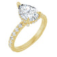 Yellow Gold Pear Cut Engagement Ring With Hidden Halo