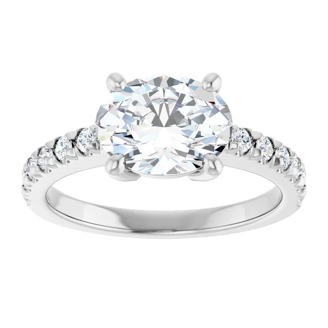 White Gold Oval Engagement Ring