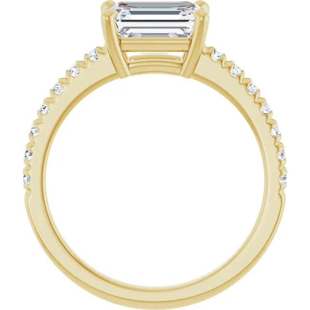 Yellow Gold Emerald Engagement Ring