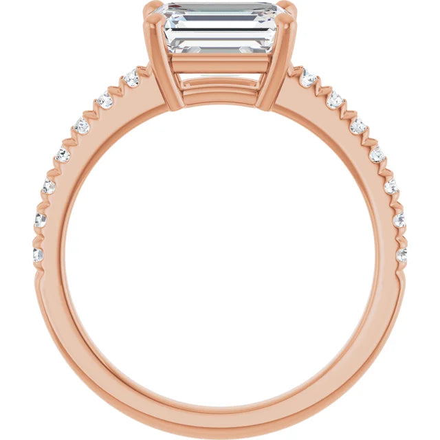 Rose Gold Emerald Engagement Ring