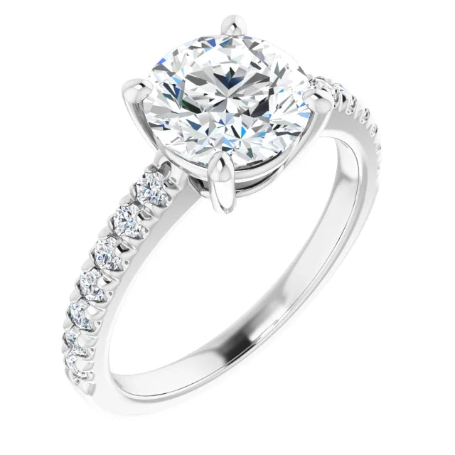 White Gold Round Engagement Ring