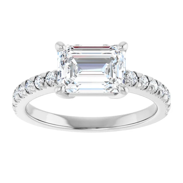 White Gold Emerald Engagement Ring