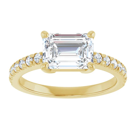 Yellow Gold Emerald Engagement Ring