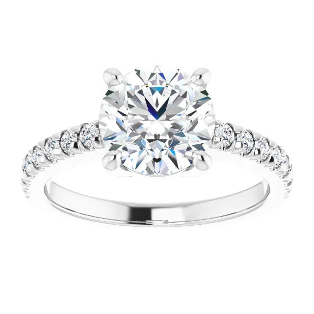 White Gold Round Engagement Ring