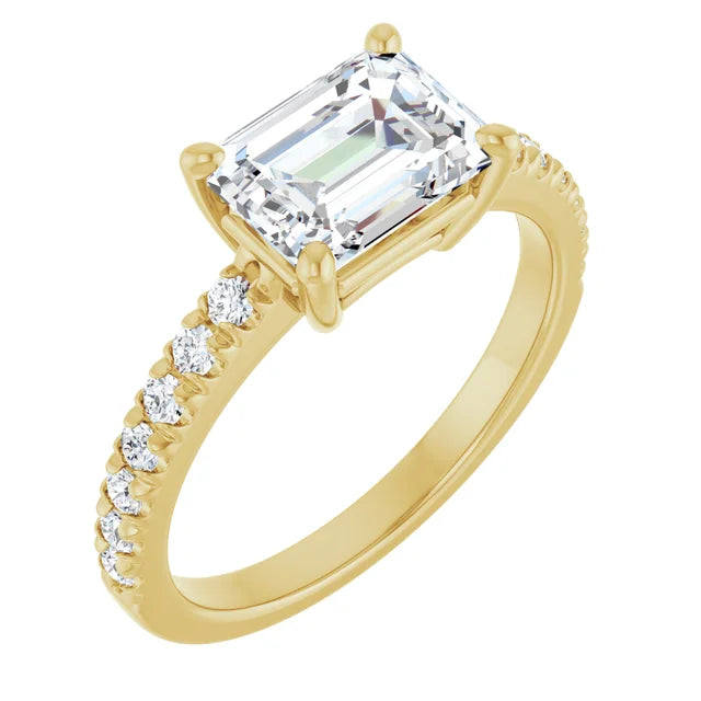 Yellow Gold Emerald Engagement Ring