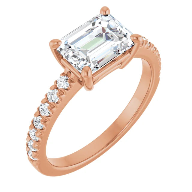 Rose Gold Emerald Engagement Ring