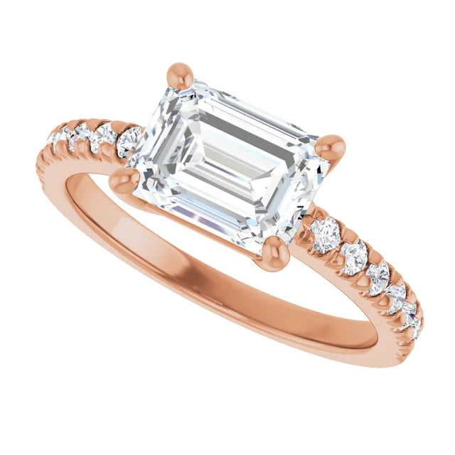 Rose Gold Emerald Engagement Ring