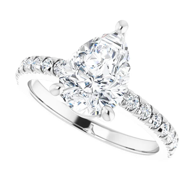 White Gold Pear Engagement Ring