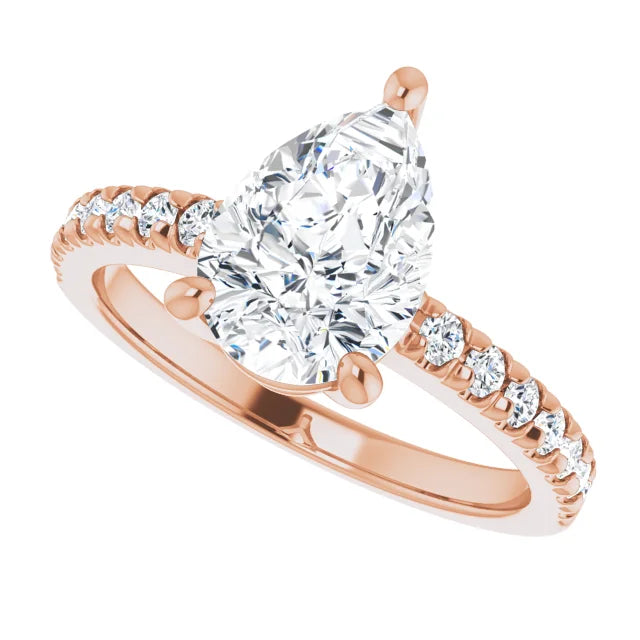 Rose Gold Pear Engagement Ring