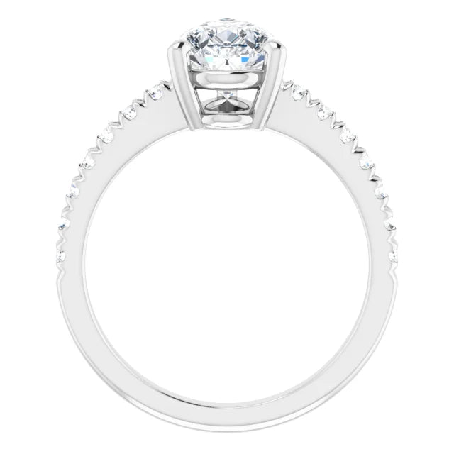 White Gold Pear Engagement Ring