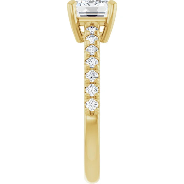 Yellow Gold Emerald Engagement Ring