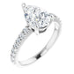 White Gold Pear Engagement Ring