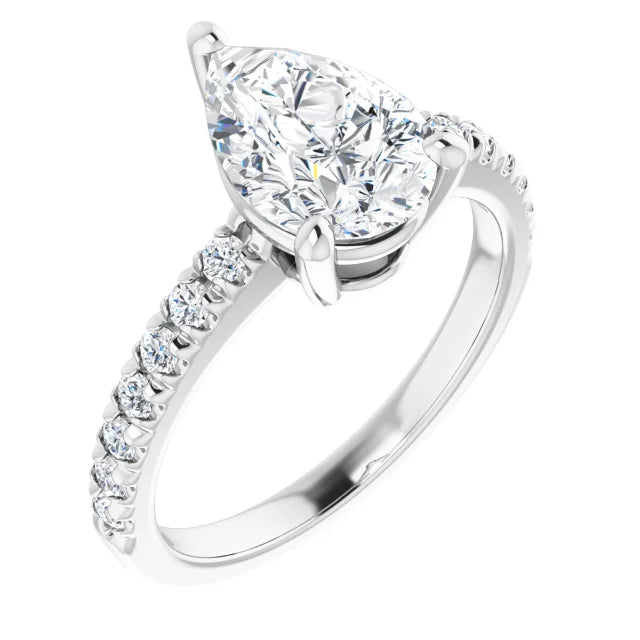 White Gold Pear Engagement Ring