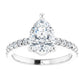 White Gold Pear Engagement Ring