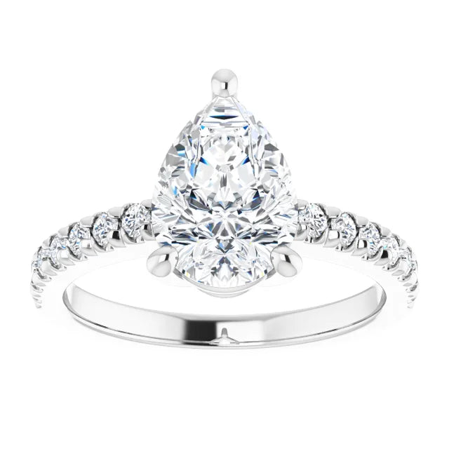 White Gold Pear Engagement Ring