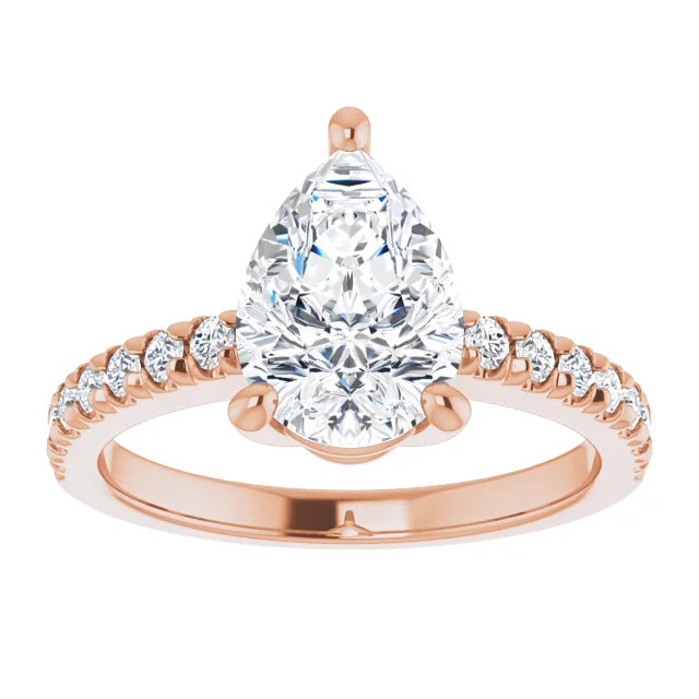 Rose Gold Pear Engagement Ring