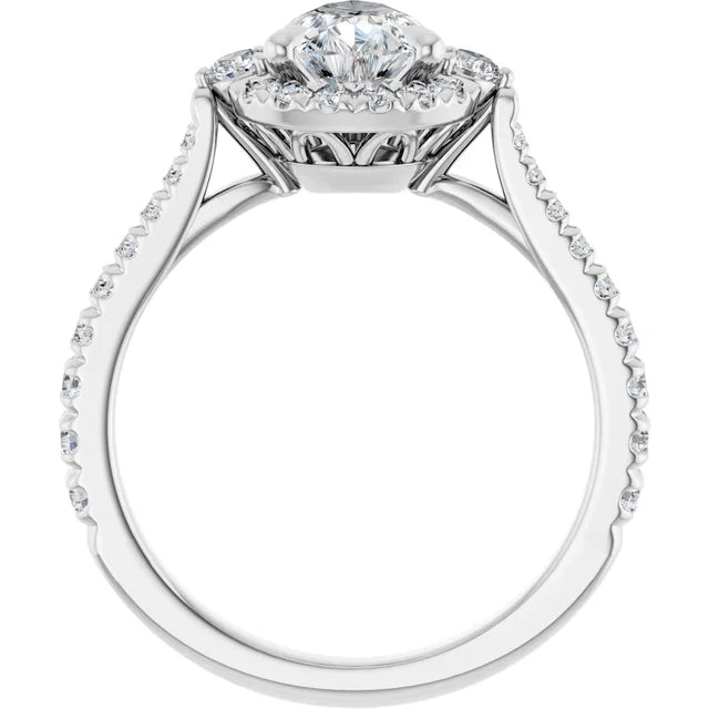 White Gold Pear Engagement Ring