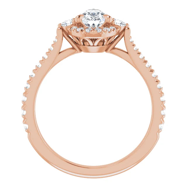 Rose Gold Pear Engagement Ring