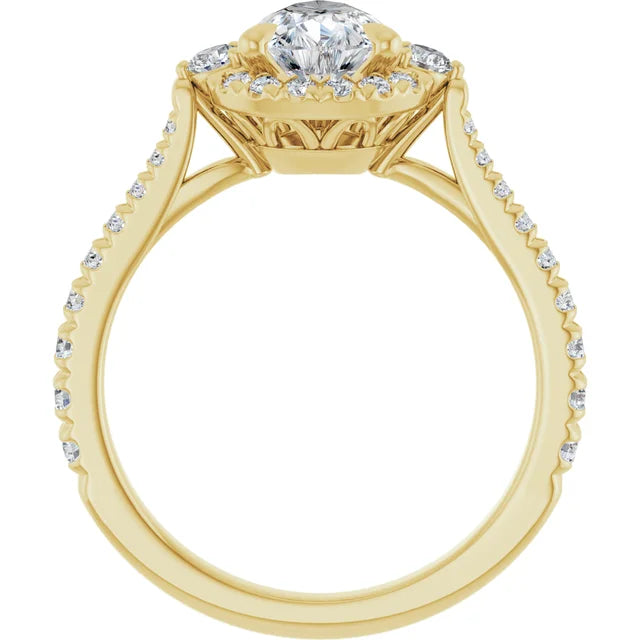 Yellow Gold Emerald Engagement Ring