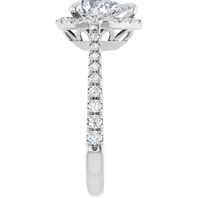 White Gold Pear Engagement Ring