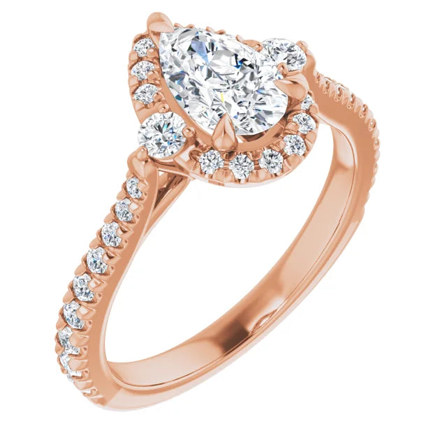 Rose Gold Pear Engagement Ring