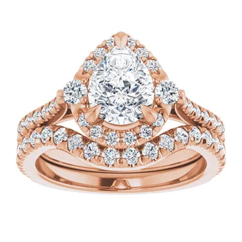 Rose Gold Pear Engagement Ring