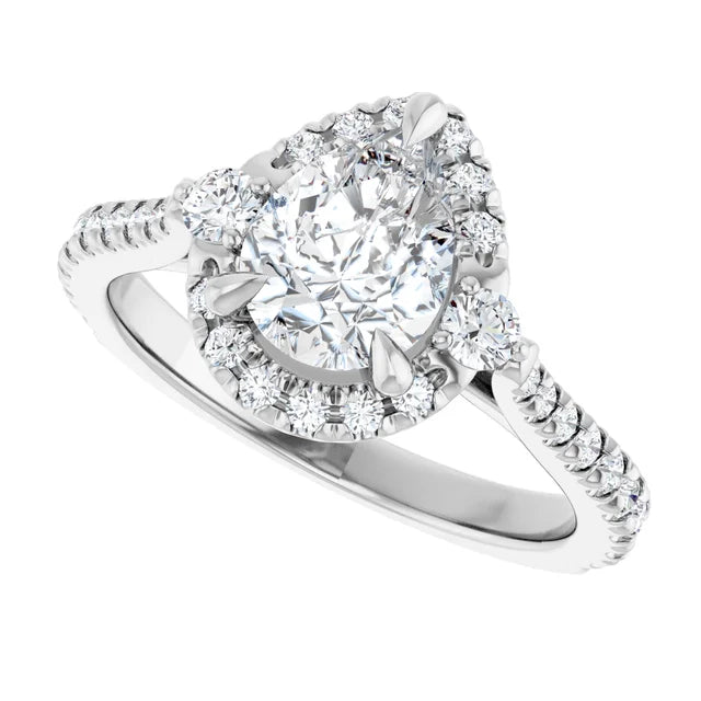 White Gold Pear Engagement Ring