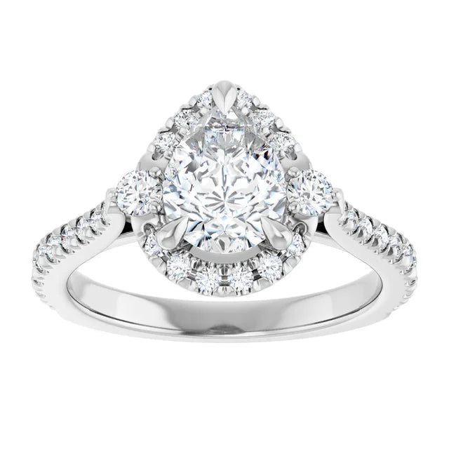 White Gold Emerald Engagement Ring