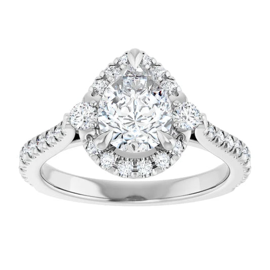 White Gold Pear Engagement Ring