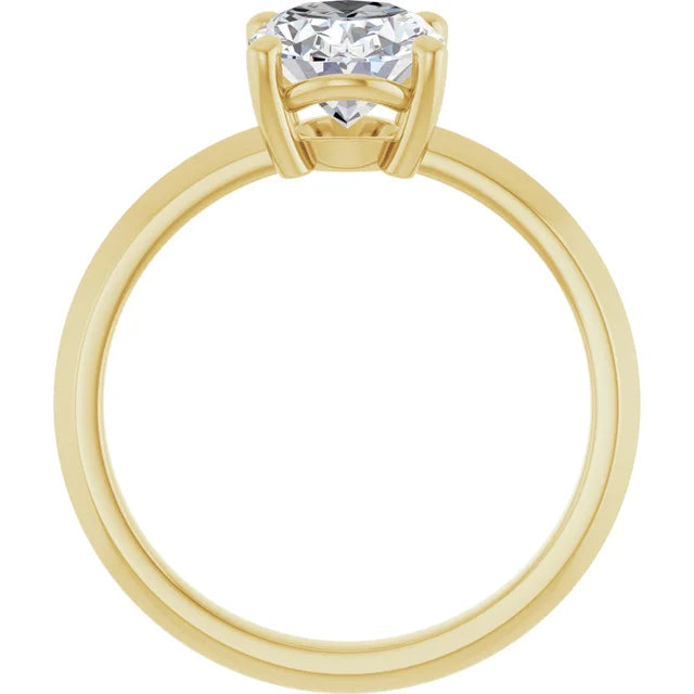 Yellow Gold Oval Solitaire Engagement Ring