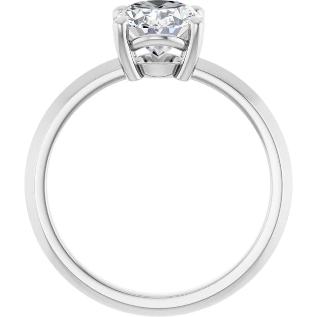 White Gold Oval Solitaire Engagement Ring