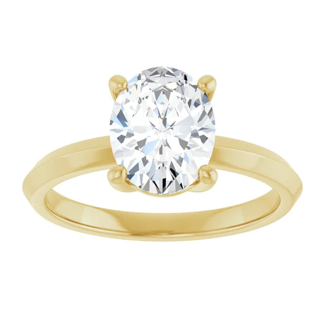 Yellow Gold Oval Solitaire Engagement Ring