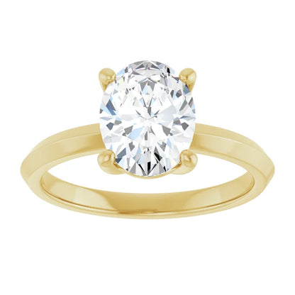 Yellow Gold Oval Solitaire Engagement Ring