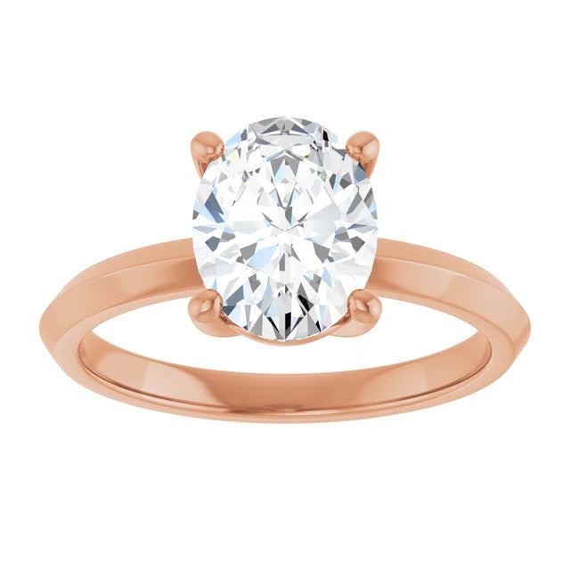 Rose Gold Oval Solitaire Engagement Ring