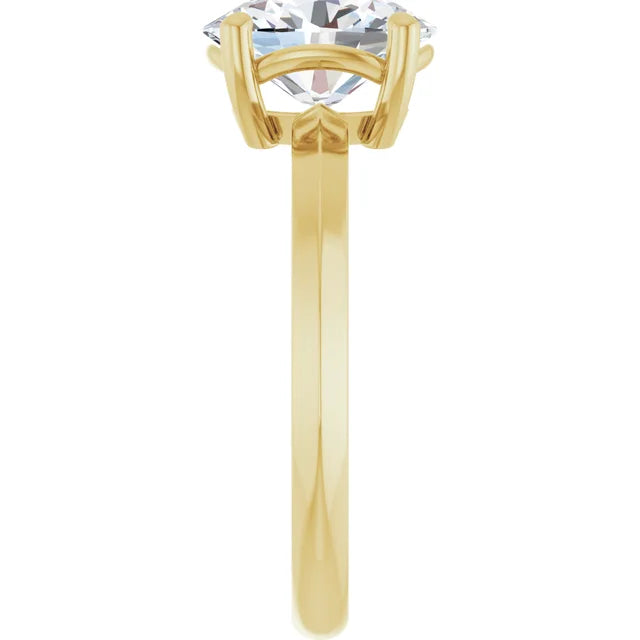 Yellow Gold Oval Solitaire Engagement Ring