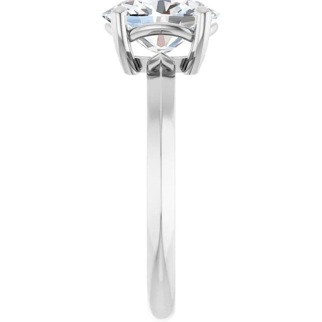 White Gold Oval Solitaire Engagement Ring