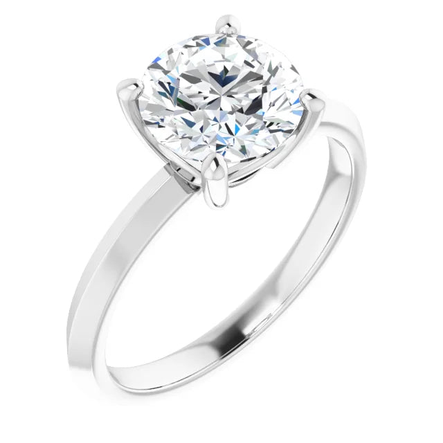 White Gold Round Solitaire Engagement Ring