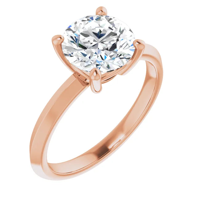 Rose Gold Round Solitaire Engagement Ring