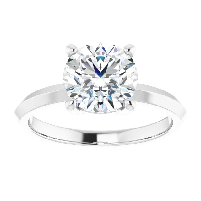 White Gold Round Solitaire Engagement Ring